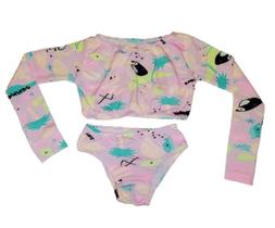 Biquini infantil manga longa Estampado