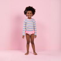 Biquini Infantil Manga Longa Uv 50+ Calcinha Babado Colorido Biquini Infantil Manga Longa Uv 50+ Calcinha Babado Colorido