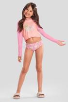 Biquíni infantil menina em malha UV poliéster Brandili Biquíni infantil menina em malha UV poliéster Brandili