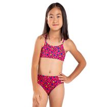 Biquíni Infantil Menina Rosa Shock Proteção UV 50+ Boca Grande
