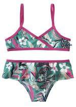 Biquini Infantil Menina Verão Praia Verde Floral Malwee Biquini Infantil Menina Verão Praia Verde Floral Malwee