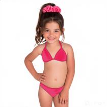 Biquini Infantil Mod Praia Verão Proteção Uv50 + Laço Cabelo -