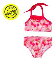 Biquini Infantil Moda Praia Verão Cereja Proteção Uv50 1ao7