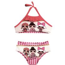 Biquini Infantil Moda Praia Verão Com Proteção Uv Boneca Ros