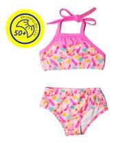 Biquini Infantil Moda Praia Verão Flamingo Proteção Uv50 1a7