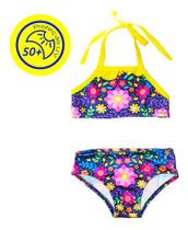 Biquini Infantil Moda Praia Verão Florido Proteção Uv50 1ao7 Biquini Infantil Moda Praia Verão Florido Proteção Uv50 1ao7