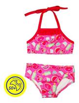 Biquini Infantil Moda Praia Verão Sorvete Proteção Uv50 1ao7 Biquini Infantil Moda Praia Verão Sorvete Proteção Uv50 1ao7
