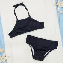 Biquini Infantil Preto Básico para Meninas Leve e Estiloso Biquini Infantil Preto Básico para Meninas Leve e Estiloso