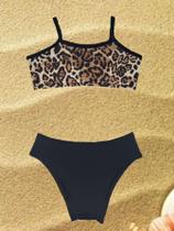 Biquíni Infantil Preto com Oncinha