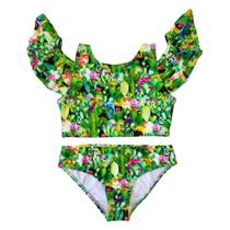 Biquíni Infantil Proteção UPF50+ Babado Cuba - Camaleão - Verão 2024 Biquíni Infantil Proteção UPF50+ Babado Cuba - Camaleão - Verão 2024