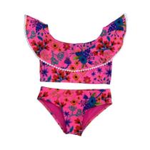 Biquíni Infantil Proteção UPF50+ Babado Jardim de Luz Biquíni Infantil Proteção UPF50+ Babado Jardim de Luz