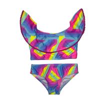 Biquíni Infantil Proteção UPF50+ Babado Ruffle Energy Color - Verão 2024 Biquíni Infantil Proteção UPF50+ Babado Ruffle Energy Color - Verão 2024