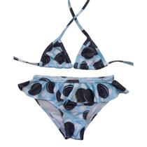 Biquíni Infantil Proteção UPF50+ Cortininha Calcinha Babado Óreo Biquíni Infantil Proteção UPF50+ Cortininha Calcinha Babado Óreo