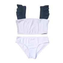 Biquíni Infantil Proteção UPF50+ Julie - White and Black