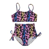 Biquíni Infantil Proteção UPF50+ Olivia - Purple Jaguar - Mystique Nature