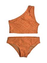 Biquíni Infantil Proteção UPF50+ Ombro Gota Lese Lisa Laranja Neon - Verão 2024