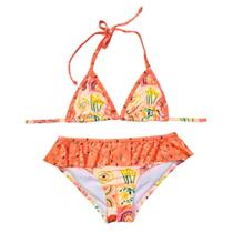 Biquíni Infantil Proteção UPF50+ Orange tile
