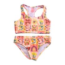 Biquíni Infantil Proteção UPF50+ Top Atlético - Orange tile Biquíni Infantil Proteção UPF50+ Top Atlético - Orange tile