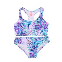 Biquíni Infantil Proteção UPF50+ Top Atlético - Purple Forest Biquíni Infantil Proteção UPF50+ Top Atlético - Purple Forest