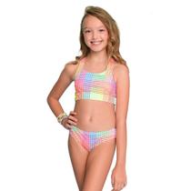 Biquíni Infantil Proteção UPF50+ Top Stripe - Color Chess Biquíni Infantil Proteção UPF50+ Top Stripe - Color Chess