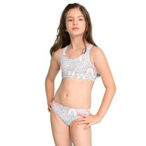 Biquíni Infantil Proteção UPF50+ Top Stripe - Rainbow Dots