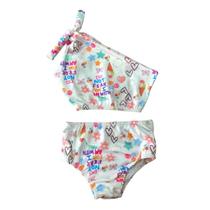 Biquini Infantil Roupa de Banho Bebe Menina Forrado de Alta Qualidade Moda Praia Piscina