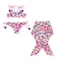 Biquíni Infantil Saia Cauda De Sereia Menina Piscina Prai Biquíni Infantil Saia Cauda De Sereia Menina Piscina Prai