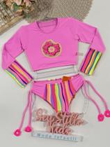 Biquini Infantil Siri Kids Com Cropped Manga Longa Gabi Donut 40275 Biquini Infantil Siri Kids Com Cropped Manga Longa Gabi Donut 40275