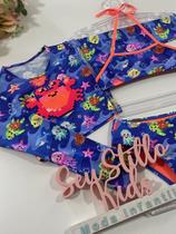 Biquíni Infantil Siri Kids com Cropped Manga Longa Lara Siri Play 39242 Biquíni Infantil Siri Kids com Cropped Manga Longa Lara Siri Play 39242