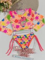 Biquíni Infantil Siri Kids Cropped Manga Longa Karol Colorir 40239