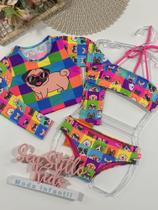 Biquíni Infantil Siri Kids Cropped Manga Longa Lara Funny Dog 40237 Biquíni Infantil Siri Kids Cropped Manga Longa Lara Funny Dog 40237