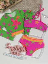 Biquíni Infantil Siri Kids Cropped Manga Longa Maria Estrelinha 40184 Biquíni Infantil Siri Kids Cropped Manga Longa Maria Estrelinha 40184