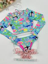 Biquíni Infantil Siri Kids Cropped Manga longa Talita Sea 39132 Biquíni Infantil Siri Kids Cropped Manga longa Talita Sea 39132