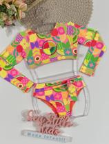 Biquíni Infantil Siri Kids Cropped Manga Longa Thais Frutale 40106 Biquíni Infantil Siri Kids Cropped Manga Longa Thais Frutale 40106