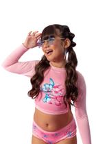 Biquíni Infantil Stitch Com Cropped Manga Longa 17731 Biquíni Infantil Stitch Com Cropped Manga Longa 17731