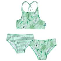 Biquíni Infantil Top com Duas Calcinhas Proteção UV Pera Verde Claro Tip Top