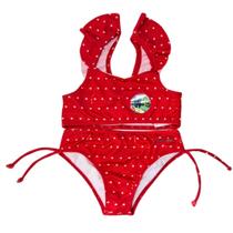 Biquini Infantil Top de Alcinha Proteção Uv 50+ Vermelho