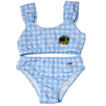 Biquíni Infantil Top e Calcinha Proteção UV 50+ Estampa Corações Azul Biquíni Infantil Top e Calcinha Proteção UV 50+ Estampa Corações Azul