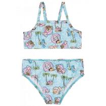 Biquini Infantil Verão Praia Menina com Proteção UV Azul Piscina Quimby Biquini Infantil Verão Praia Menina com Proteção UV Azul Piscina Quimby