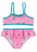 Biquini Infantil Verão Praia Menina Proteção UV 50 Rosa Raios Malwee Biquini Infantil Verão Praia Menina Proteção UV 50 Rosa Raios Malwee