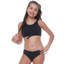 Biquíni Infanto Juvenil Top Preto UV50+ Criança Menina Cecí Biquíni Infanto Juvenil Top Preto UV50+ Criança Menina Cecí