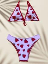 Biquíni Juvenil Cortinão Melância Suplex Forrado Sem Bojo