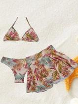 Biquíni Juvenil Folhagem Tropical com Saia Biquíni Juvenil Folhagem Tropical com Saia