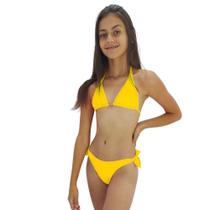 Biquini Juvenil Neon Sem Bojo Calcinha De Amarrar Lateral