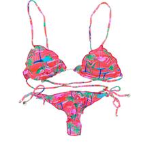 Biquíni Kit 2 Peça Cortininha Com Bojo Removível Calcinha Fio Biquíni Kit 2 Peça Cortininha Com Bojo Removível Calcinha Fio