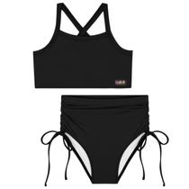 Biquíni Kukiê Em Malha C/ Proteção UV 50+ Preto Verão