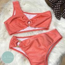 Biquíni LATHAI Store Top Ombro com Bottom HotPants
