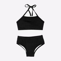 Biquíni Liso Menina Infantil Proteção Solar Uv Praia Verão Biquíni Liso Menina Infantil Proteção Solar Uv Praia Verão