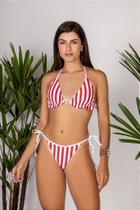 Biquini Listrado Vermelho Marina Biquini Listrado Vermelho Marina
