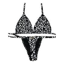 Biquíni Lolla Brasil Fio Dental Bolado Preto E Branco